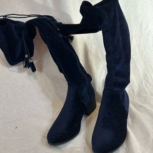 Madden Girl Blue Velvety Thigh high boots